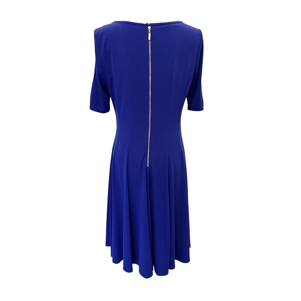 Jessica Howard Womens Royal Blue Fit and Flare Pocket Dress Gold Zipper‎ Size 8 - Picture 5 of 10